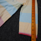 Variations Sweater Womens Large Multi Pastel Striped 3/4 Sleeve Cotton V1860 - take2supply