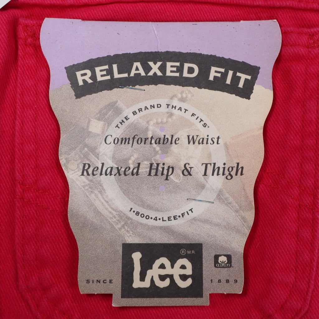 Lee Relaxed Fit Shorts Womens 14 M Vintage 90s Poppy Red Cotton Made in USA NWT - take2supply