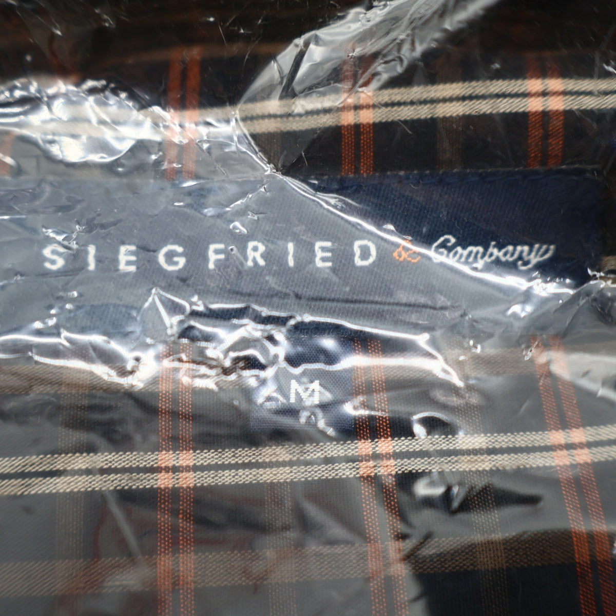 Siegfried & Company Mens M Black Rust Plaid Button Front Shirt NWT NOS - take2supply