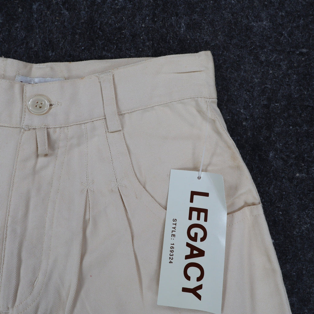 Legacy Jeans Pleated Shorts Womens 7 Vintage 90s Beige Cotton High Waisted NWT - take2supply