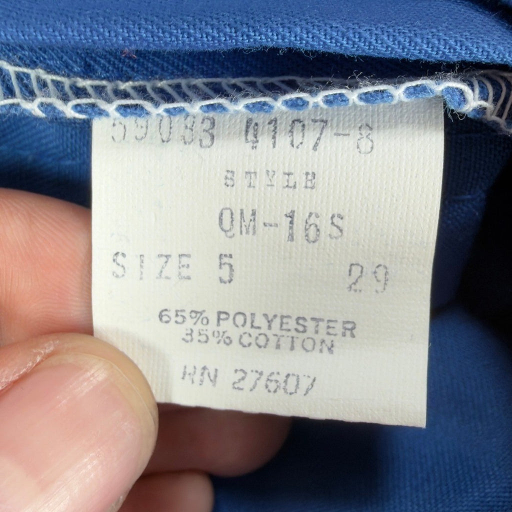 Vintage 70s Kids Trousers Boys 5 Slim Royal Blue Poly Cotton NWT C546 - take2supply