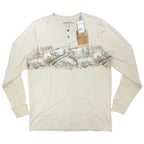 North River Henley Shirt Mens L Oyster Cotton Graphic Hunting Rifle NWT - take2supply