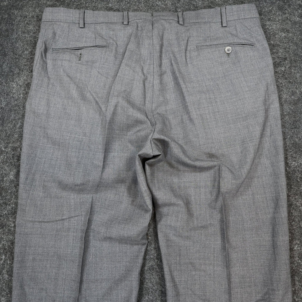 J. Hilburn Dress Pants Mens W42 Grey Wool Vitale Barberis Canonico Slacks - take2supply