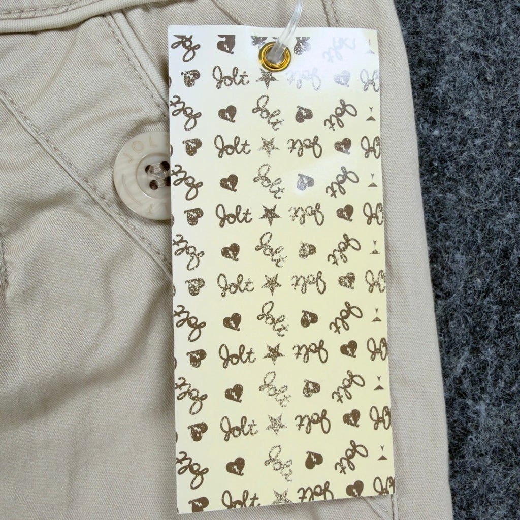 Jolt Y2K Bermuda Shorts Girls 10 Tan Khaki Cotton Stretch NWT Deadstock - take2supply