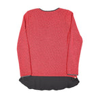 Dusak Designs Tunic Sweater Womens S Red Black Textured Knit Layered Hem Canada - take2supply