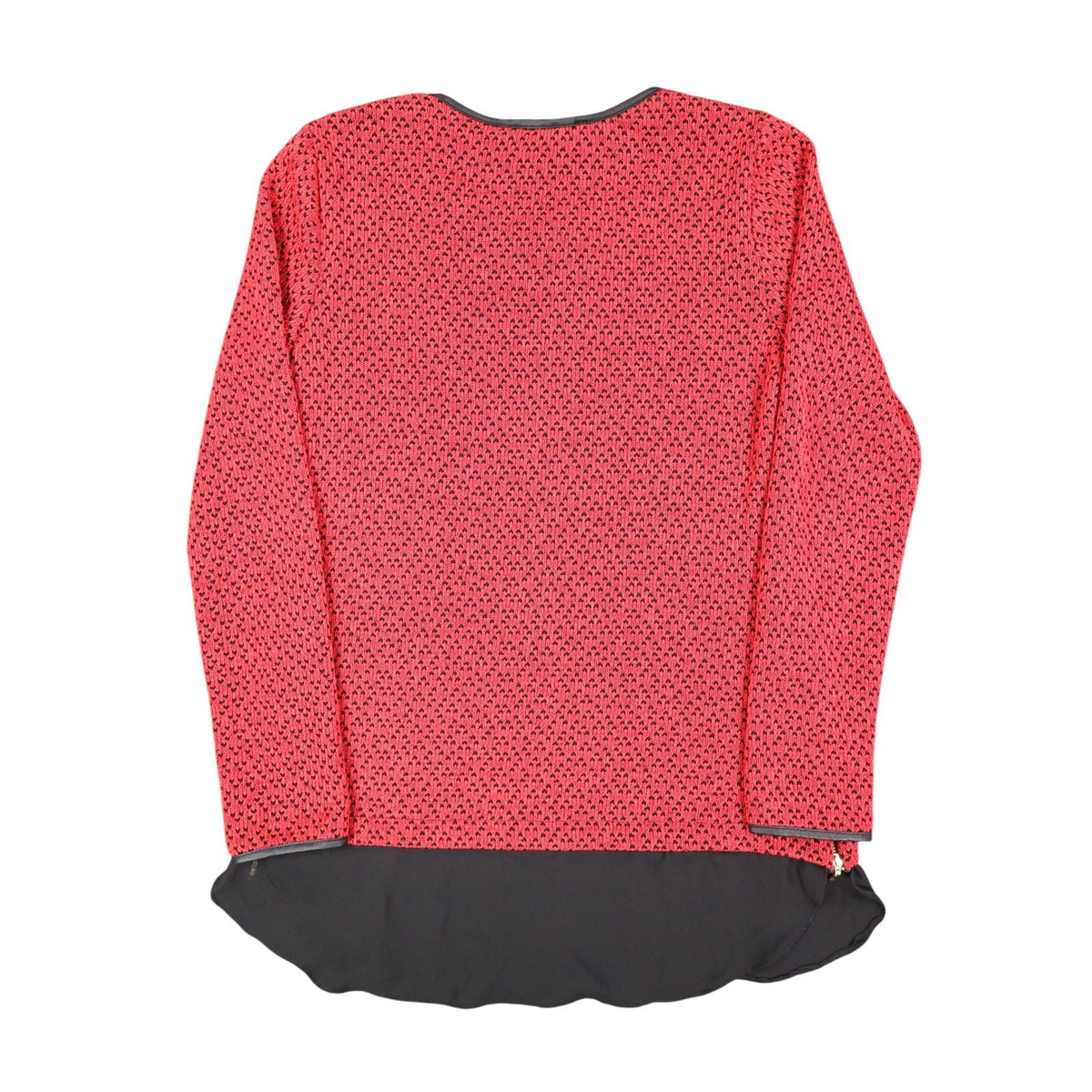 Dusak Designs Tunic Sweater Womens S Red Black Textured Knit Layered Hem Canada - take2supply