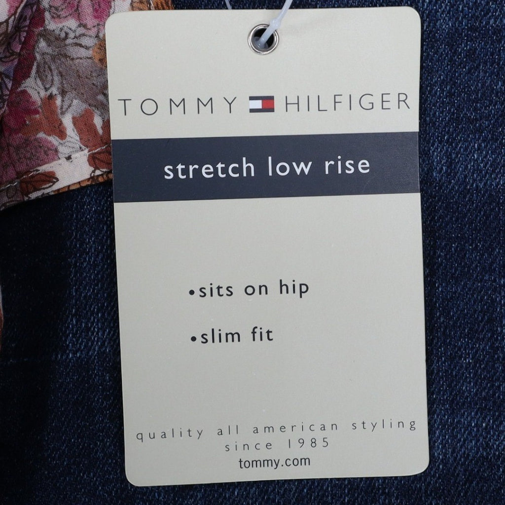 Tommy Hilfiger Jeans Womens 10 Y2K Blue Stretch Low Rise Slim Floral Belt C789 - take2supply