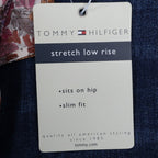 Tommy Hilfiger Jeans Womens 10 Y2K Blue Stretch Low Rise Slim Floral Belt C789 - take2supply