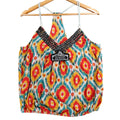 Angie Tank Top Womens Large NWT Ikat Print Studded V-Neck Cotton Racerback C754 - take2supply