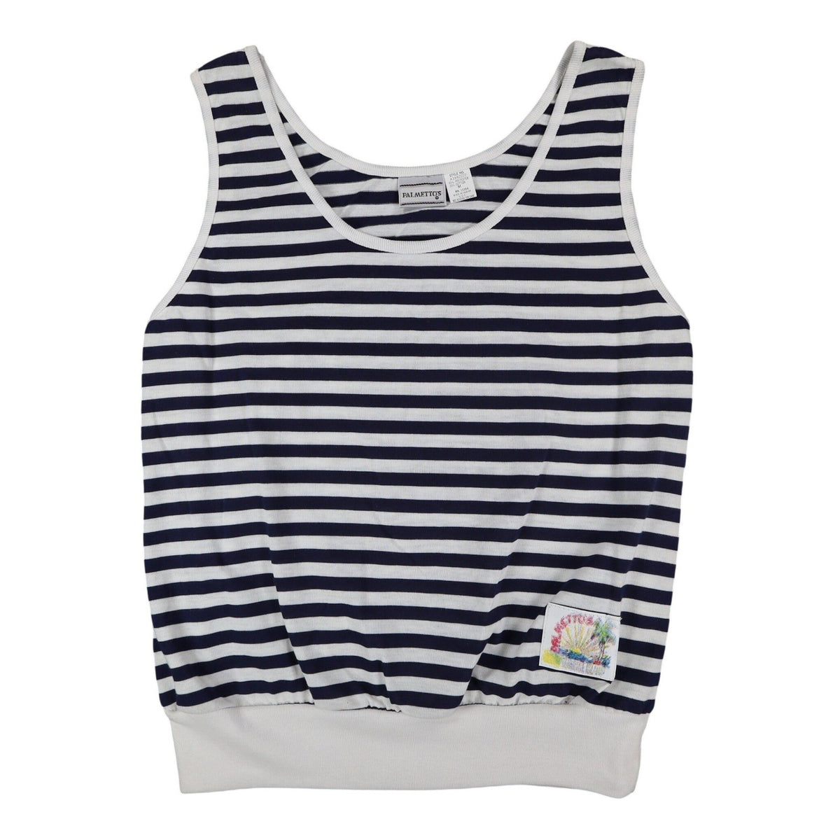 Palmetto's Striped Tank Top Womens Medium Vintage Deadstock Navy White A1992227 - take2supply