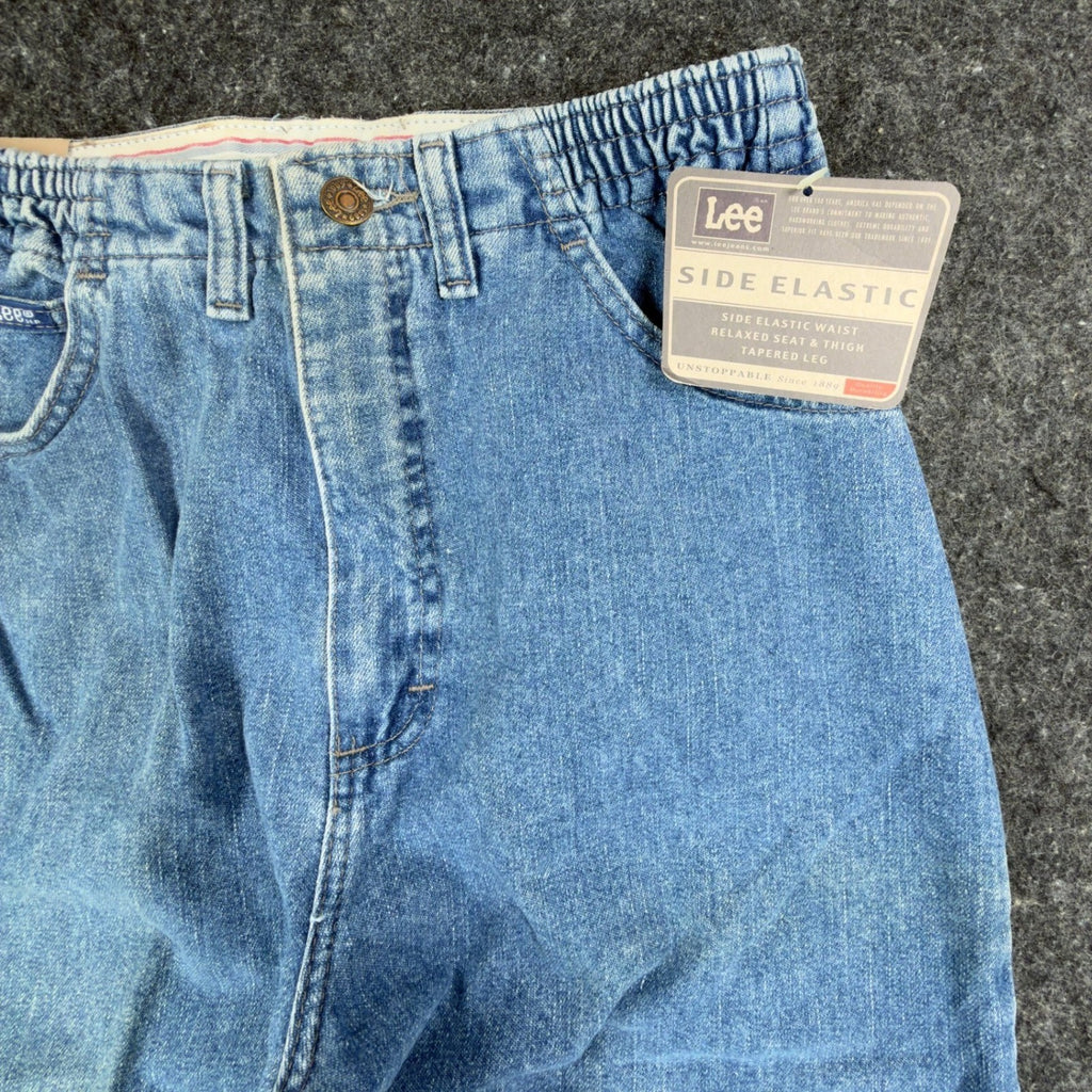 Lee Y2K Side Elastic Jeans Womens 8 Medium Blue Denim NWT Pepper Stone Relaxed - take2supply