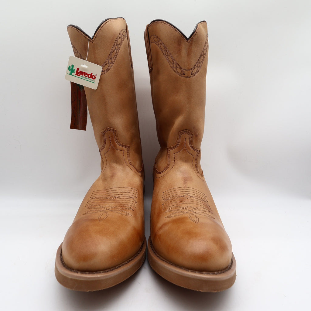 Laredo Y2K Western Boots Mens 12 D Tan Brown Leather Work Cowboy 2104 NIB - take2supply