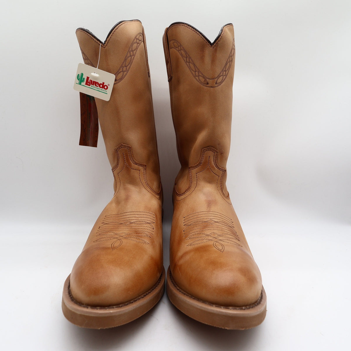Laredo Y2K Western Boots Mens 12 D Tan Brown Leather Work Cowboy 2104 NIB - take2supply