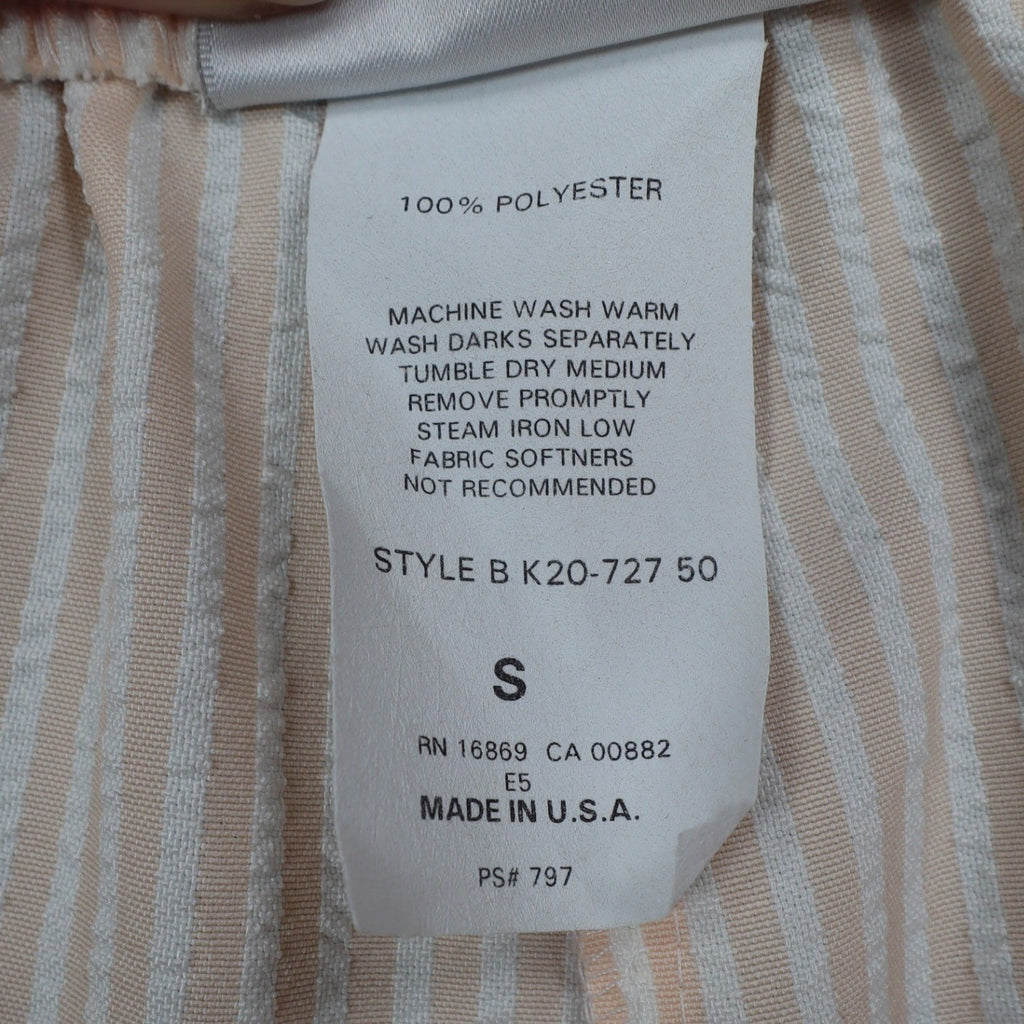 Lucia Seersucker Shorts Womens Small Vintage 90s Peach Striped Deadstock USA - take2supply
