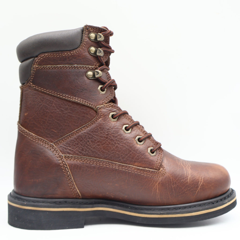 McRae Industrial Work Boots Mens 9 Brown Leather 8in NST Lace Up EH MR88122 - take2supply