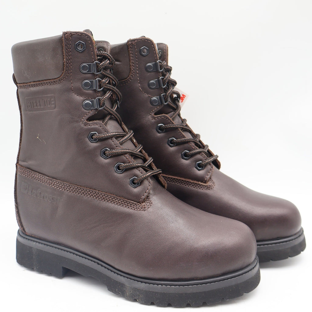 LaCrosse Caribou II Work Boots Mens 8 Vintage Brown Leather Steel Toe Thinsulate - take2supply
