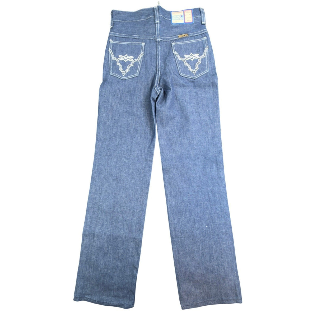 Young Maverick Girls 10 Blue Cotton Blend Straight Leg Embroidered Jeans - take2supply