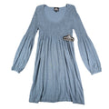 Angie Dress Womens Size M Blue Smocked Knit Bell Sleeve Mini Boho Y2K X4325 - take2supply