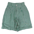 Hang Ten Shorts Womens 3/4 Vintage 80s Green White Striped Cotton High Waist NWT - take2supply
