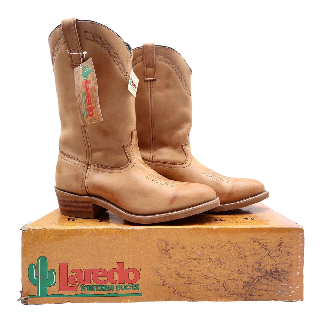 Laredo Y2K Western Boots Mens 12 D Tan Brown Leather Work Cowboy 2104 NIB - take2supply