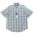 Cotton Traders Plaid Short Sleeve Button Down Men XL Royal Cotton New - take2supply