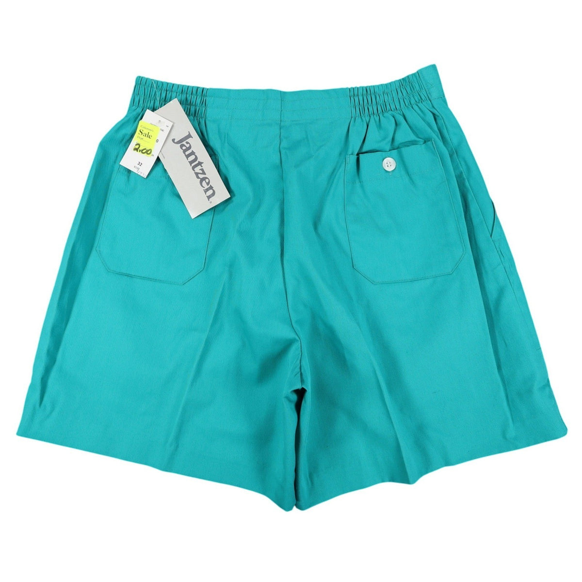Jantzen Shorts Mens 32 Vintage 90s Teal Green Poly Cotton Deadstock 1M550 - take2supply