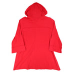 Erin London Womens L Red Cotton Hooded Tunic Top 3/4 Sleeve NWT - take2supply