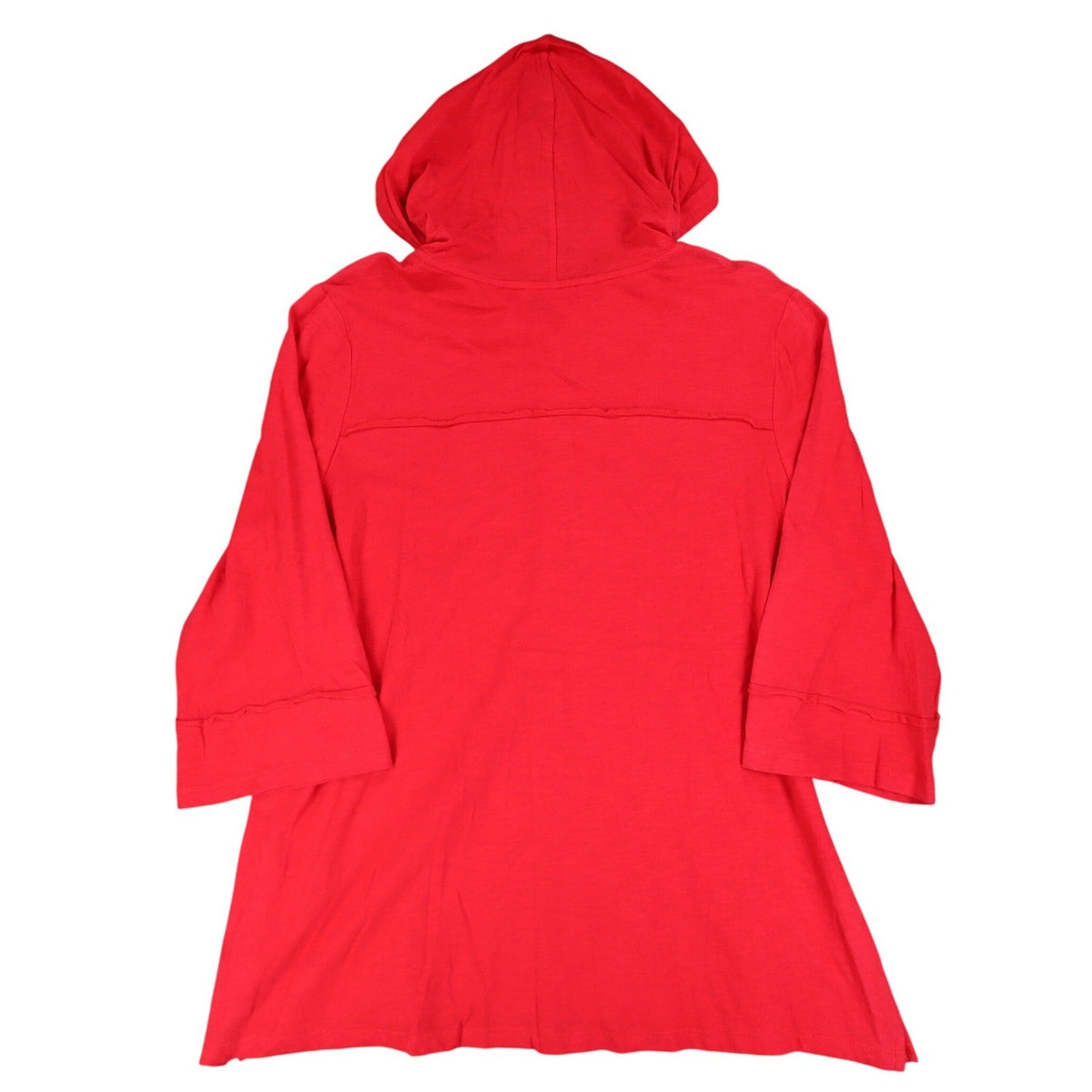 Erin London Womens L Red Cotton Hooded Tunic Top 3/4 Sleeve NWT - take2supply