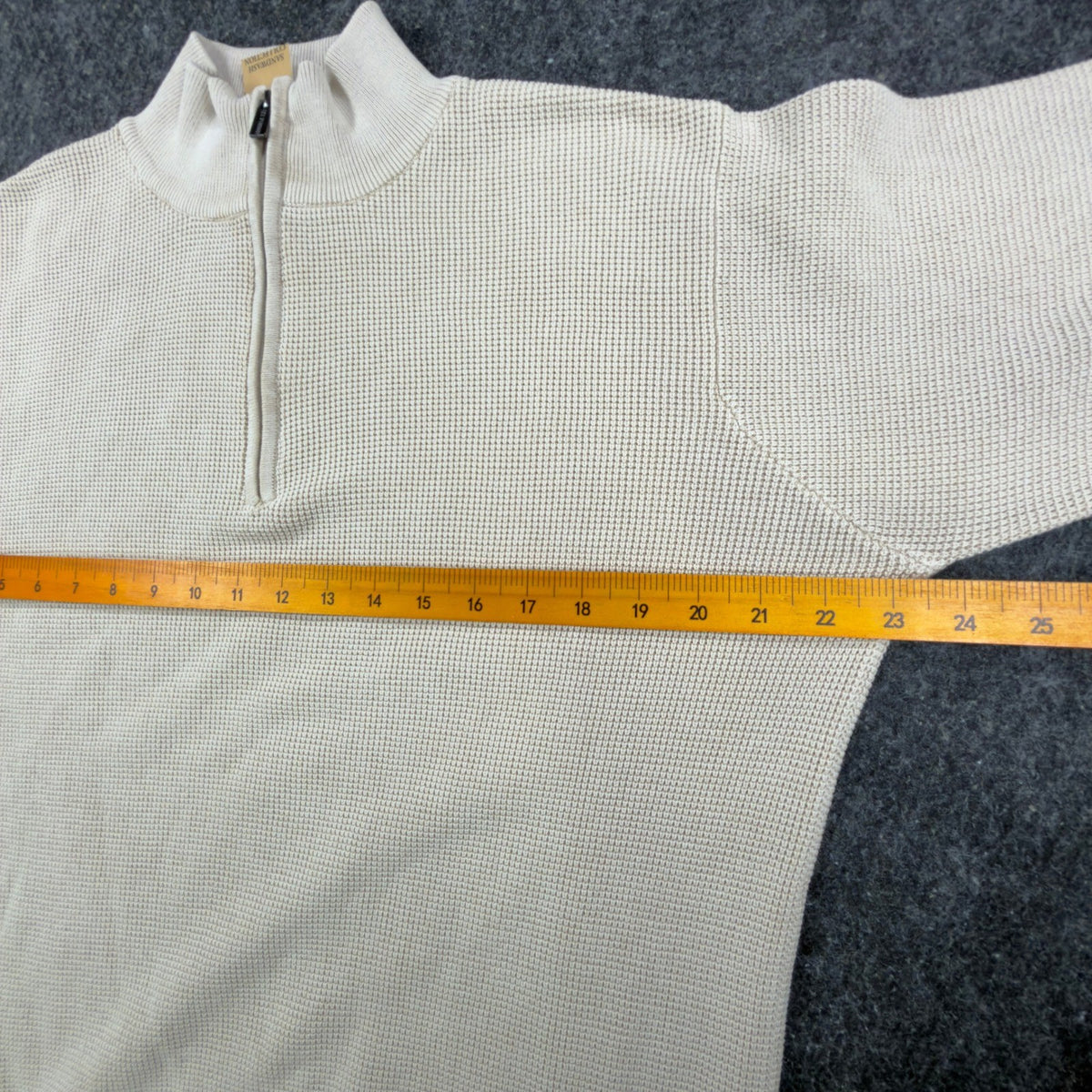 F/X Fusion Quarter Zip Sweater Mens Medium Putty Cotton Sandwash NWT C692 - take2supply
