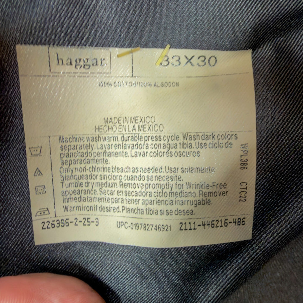 Haggar Pants Mens 33x30 Navy Blue Cotton Pleated Black Label Vintage Y2K NWT - take2supply