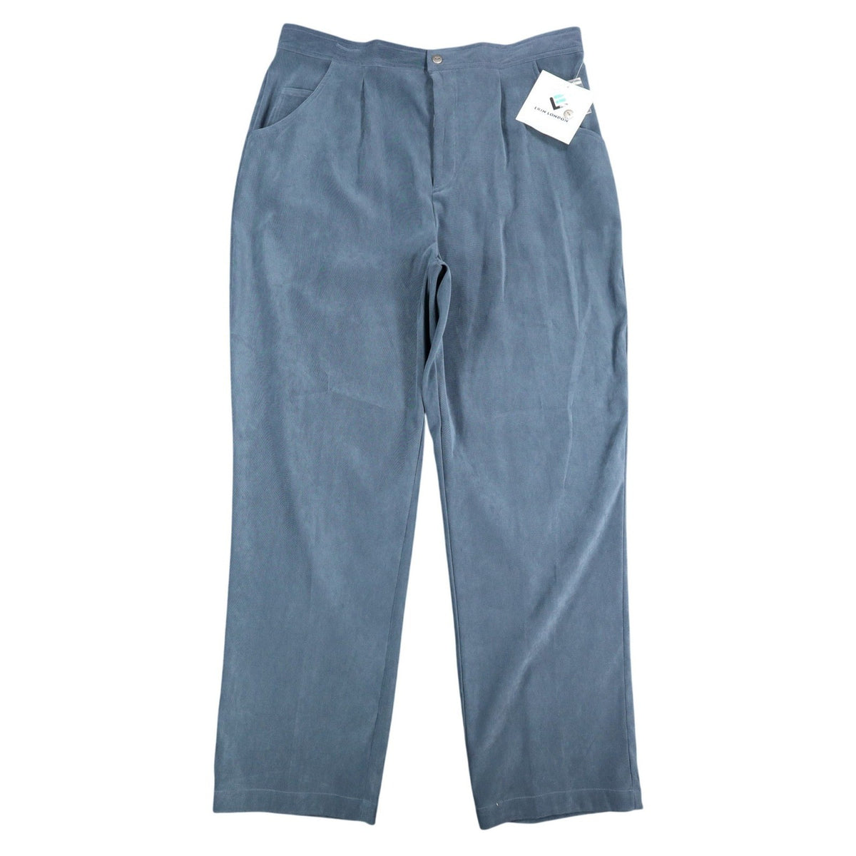 Erin London Corduroy Pants Womens XL Silverado Blue Pleated Straight Leg NWT - take2supply
