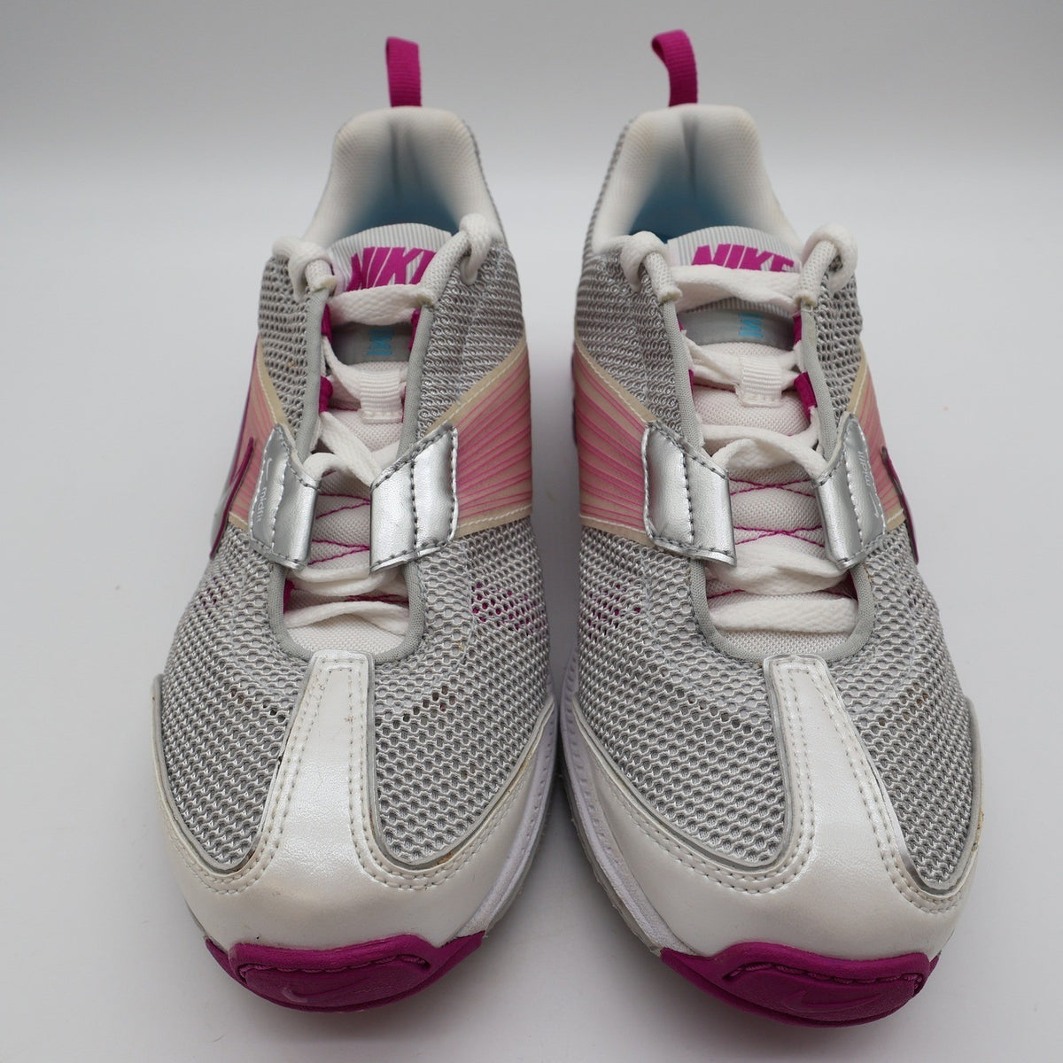 Nike Shox Zipsister+ II Womens 7 Running Shoes White Magenta Silver 366198-101 - take2supply
