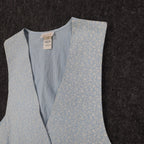 D.K. Gold Vest Womens 1X Vintage 90s Blue Floral Reversible Cotton Blend NWT - take2supply
