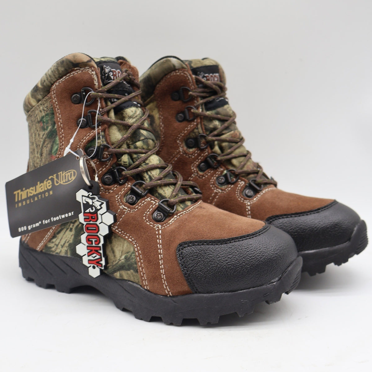 Rocky Hunting Boots Kids 3.5M Brown Camo 800g Thinsulate Waterproof FQ0003710 - take2supply