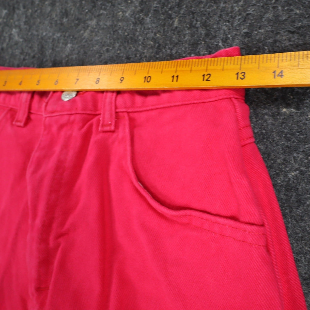 Lee Relaxed Fit Shorts Womens 8 Medium Vintage 90s Poppy Red Cotton Made in USA - take2supply
