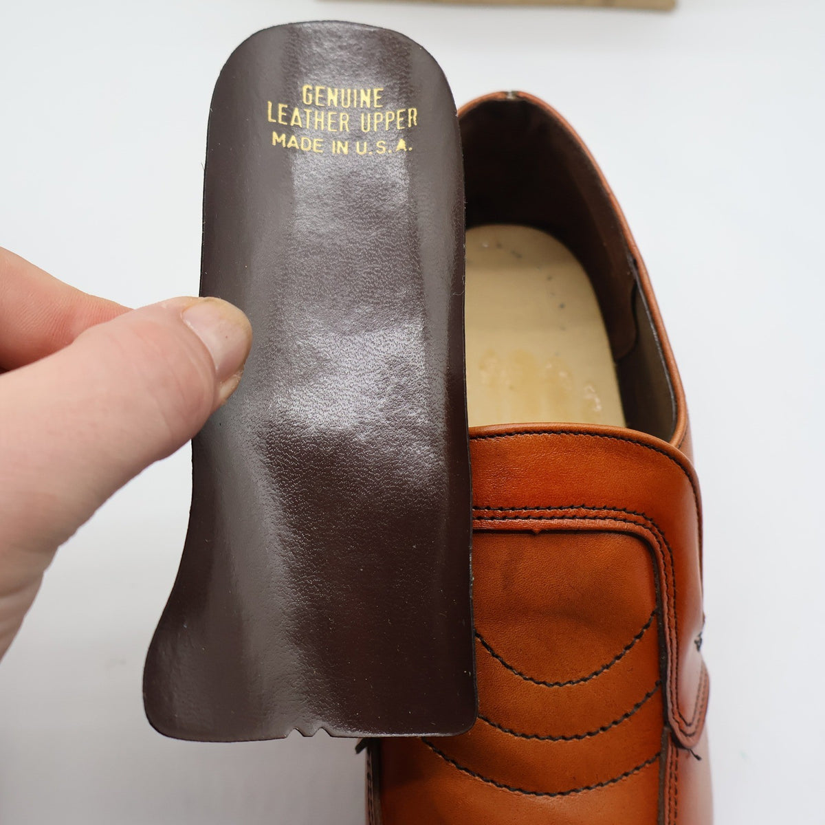 James Pepper Loafers Mens 7 D Vintage 70s Cognac Leather Deadstock USA 44041 - take2supply
