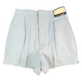 Sea Palms Shorts Womens 9/10 Blue Cotton Blend Pleated High Waist Vintage 80s - take2supply