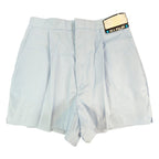 Sea Palms Shorts Womens 9/10 Blue Cotton Blend Pleated High Waist Vintage 80s - take2supply