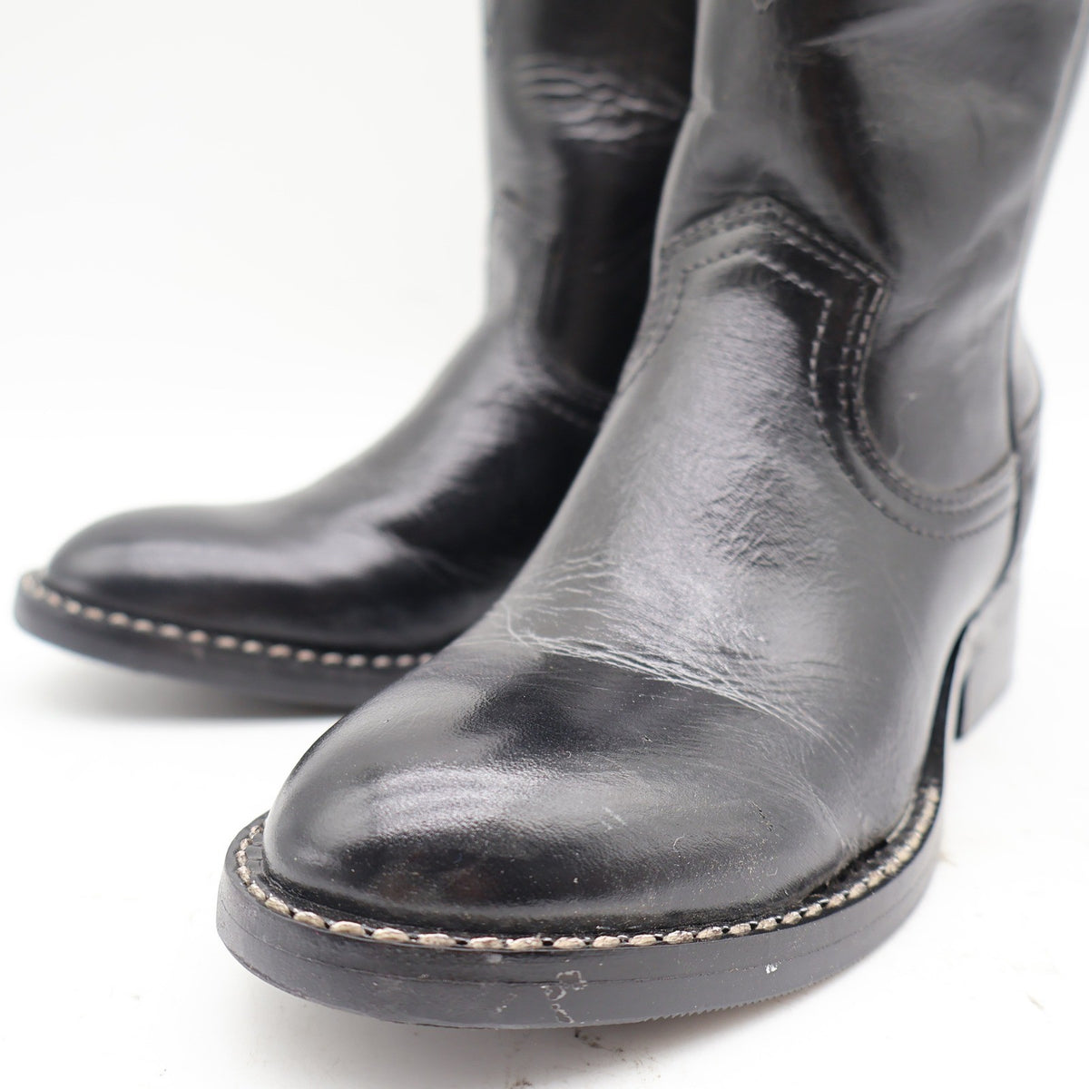 Acme Black Roper Boots Kids Size 13D Leather Western Cowboy Style 03122 - take2supply