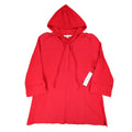 Erin London Womens S Red Cotton Hooded Pullover 3/4 Sleeve Top NWT - take2supply