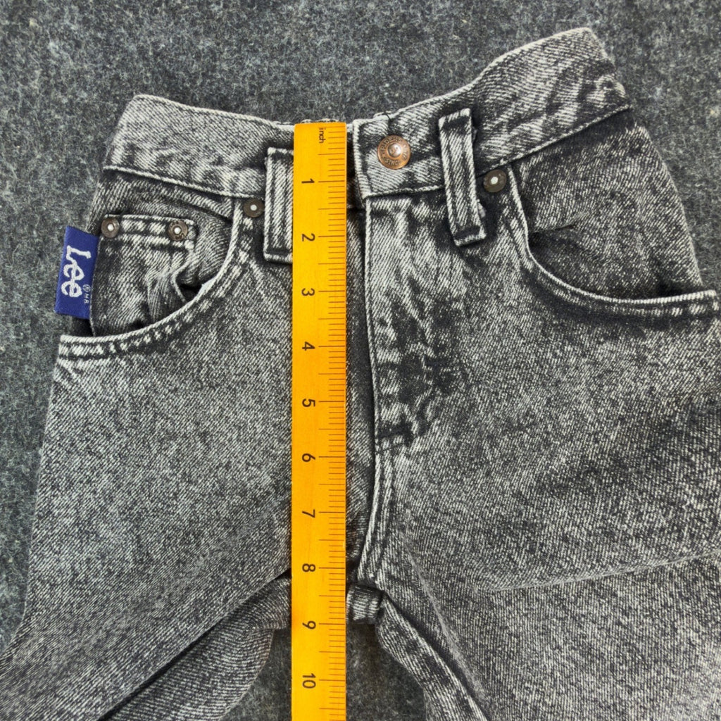 Lee Easy Riders Jeans Boys 6 Slim Black Acid Wash Baggy Tapered VTG 80s USA - take2supply