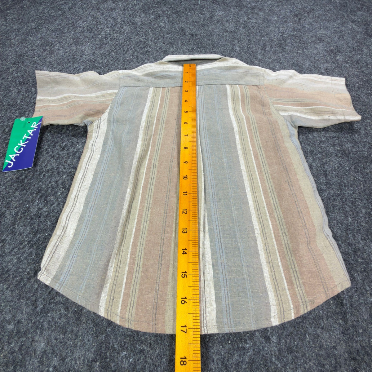 Jacktar Vintage 90s Stripe Shirt Boys 4 Tan Linen Cotton NWT - take2supply