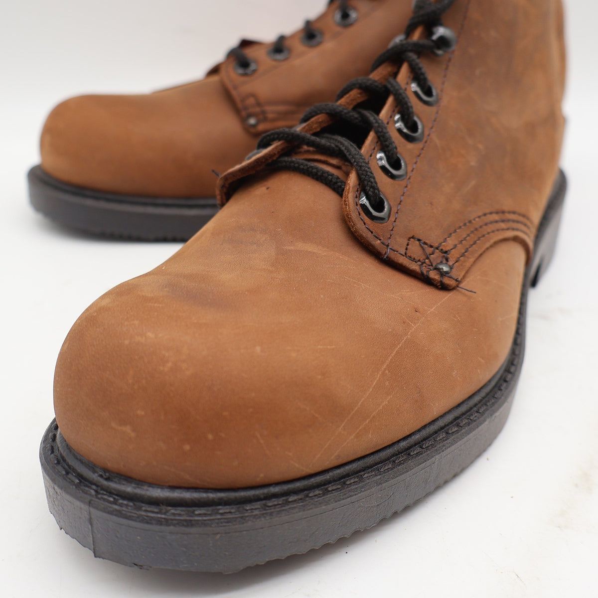 Walker Work Boots Mens 10 D Vintage Made in USA Brown Leather Lace Up 685 NEW - take2supply