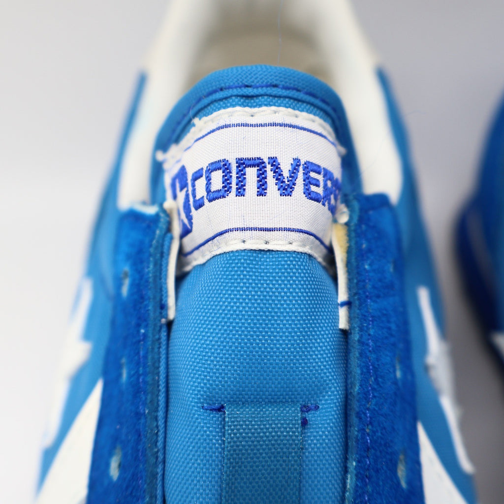 Converse Road Star Boys Size 3.5 Vintage 80s Blue White Nylon Suede Sneakers - take2supply