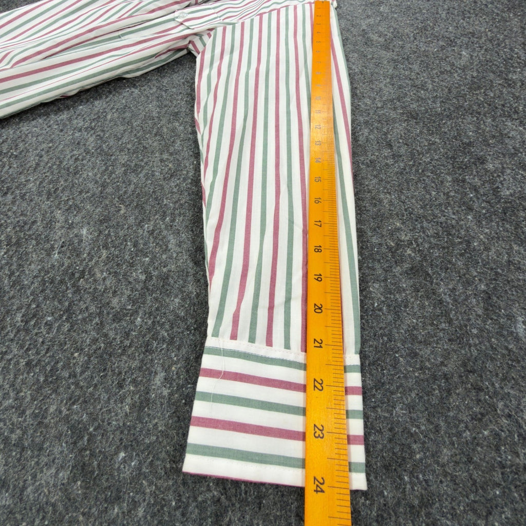 Caravan Vintage 90s Western Button Down Mens M Maroon Green Striped Shirt C430 - take2supply