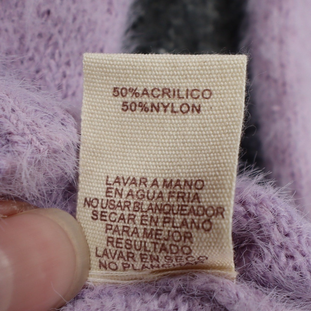 Hem & Thread Weekend Sweater Womens Large Lavender Fuzzy Eyelash Knit Graphic - take2supply