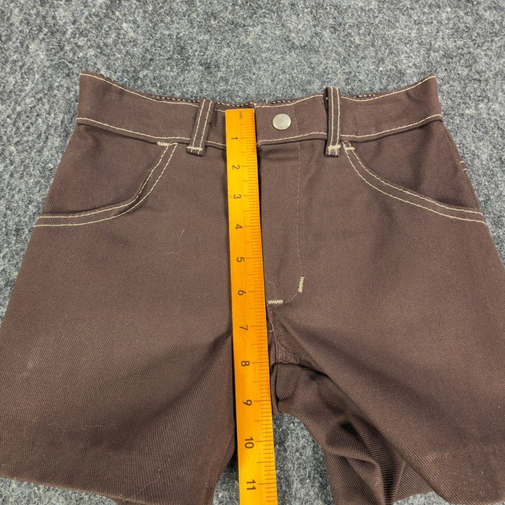 Linchers Vintage 70s Twill Shorts Mens W26 Brown Cotton Blend NWT Deadstock - take2supply