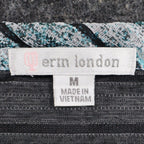 Erin London Top Womens Medium NWT Blue Grey Striped Textured Long Sleeve 78229 - take2supply