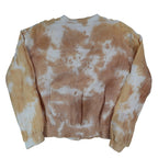 Hem & Thread Womens S Tan Cream Tie Dye Cotton Gauze Snap Bomber Jacket NWT - take2supply