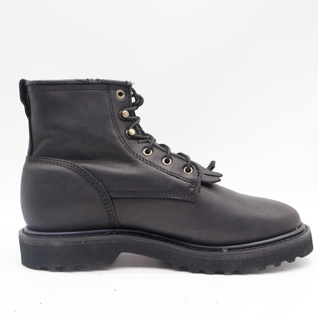 Double-H Western Packer Boots Womens 6.5 M Y2K Black Leather Lace Up Kiltie 9346 - take2supply